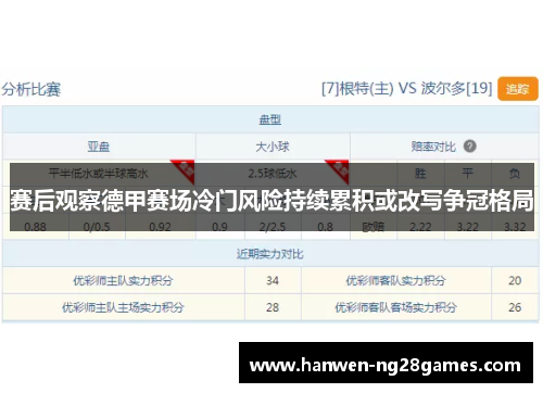 赛后观察德甲赛场冷门风险持续累积或改写争冠格局